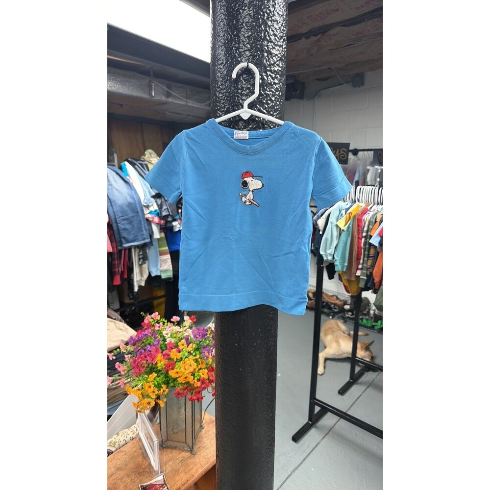 Vintage Danskin Determined Productions Snoopy Baseball Kids T-Shirt - 0085